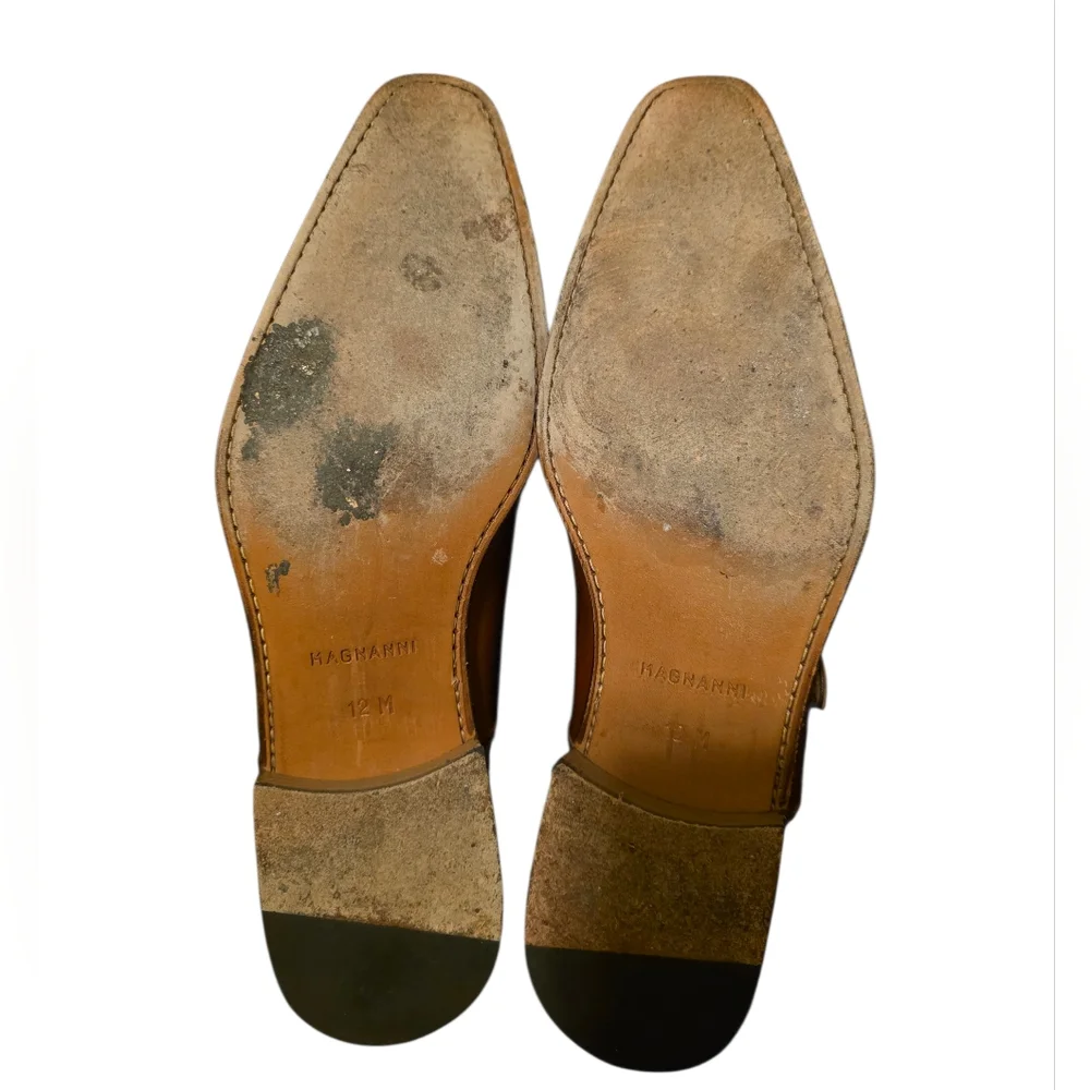 MAGNANNI Men's‎ Marco II Monk Strap Leather Dress Shoes - Size 12